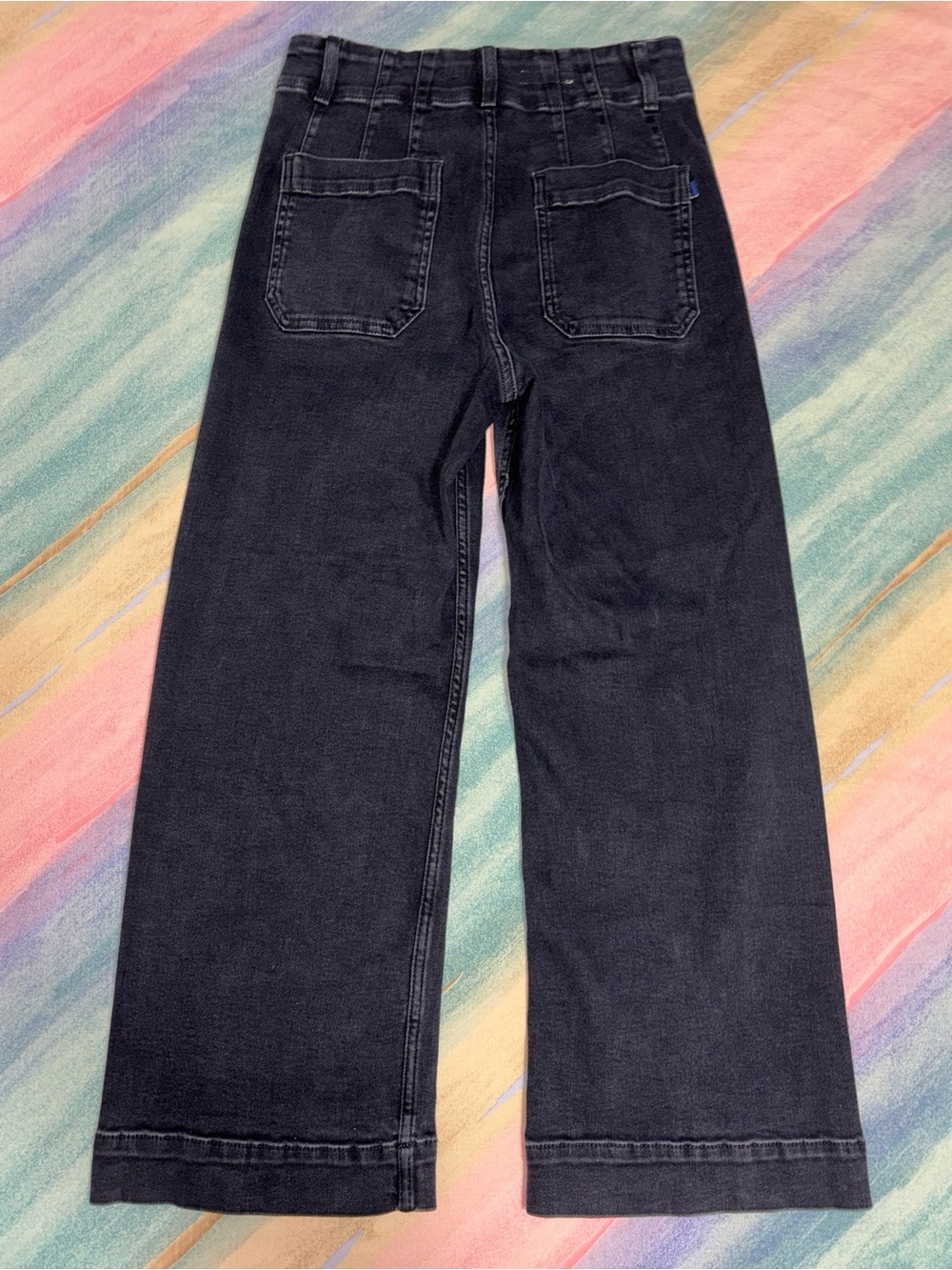 Anthropologie | Pilcro | Black The Skipper Wide-Leg High Rise Denim Jean size 28 - Picture 4 of 10